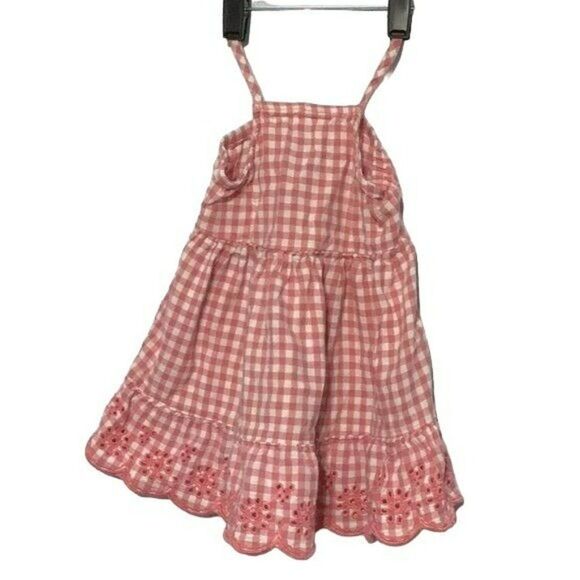 Old Navy Pink Gingham Embroidered Dress 12-18M - Picture 1 of 8